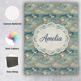 Personalised Name Painterly Seagulls Flying Custom  Bespoke Interior Contemporary Canvas Wall Art Print Decor Picture Ready to Hang