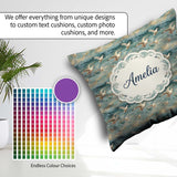 Custom Name Painterly Seagulls Over Ocean Waves Seamless Pattern Square Filled Cushion Throw Pillow Sofa Bed Home Decor Zip Washable UK Made