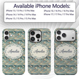 Painterly Seagulls Flying Over Printed Design Custom Name Protective Phone Case Mobile Cover Durable Everyday Smartphone Shock Resistant