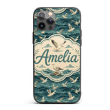 Seagulls Flying Over Deep Blue Printed Design Custom Name Protective Phone Case Mobile Cover Durable Everyday Smartphone Shock Resistant