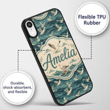Seagulls Flying Over Deep Blue Printed Design Custom Name Protective Phone Case Mobile Cover Durable Everyday Smartphone Shock Resistant