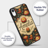 Vibrant Yellow and Red Protea Floral Seamless Custom Name Protective Phone Case Mobile Cover Durable Everyday Smartphone Shock Resistant