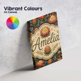 Personalised Name Vibrant Yellow and Red Custom  Unique Gift Idea Elegant Feature Canvas Wall Art Print Decor Picture Ready to Hang