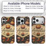 Vibrant Yellow and Red Protea Floral Seamless Custom Name Protective Phone Case Mobile Cover Durable Everyday Smartphone Shock Resistant