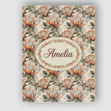Personalised Name Neutral Tone Protea Custom Modern Room Accent Creative Decorator Style Canvas Wall Art Print Decor Picture Ready to Hang