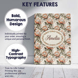 Personalised Name Neutral Tone Protea Custom Modern Room Accent Creative Decorator Style Canvas Wall Art Print Decor Picture Ready to Hang