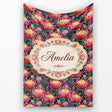 Bold Pink Protea Botanical Floral Seamless Pattern Cute Unique Gift  Personalised Custom Name Super Soft Fleece Blanket Bed Sofa Throw