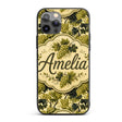 Classic Vineyard Grapes and Leaves Botanical Custom Name Protective Phone Case Mobile Cover Durable Everyday Smartphone Shock Resistant