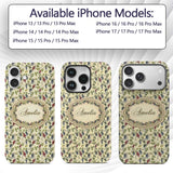 Red and Blue Grapes with Green Printed Design Custom Name Protective Phone Case Mobile Cover Durable Everyday Smartphone Shock Resistant
