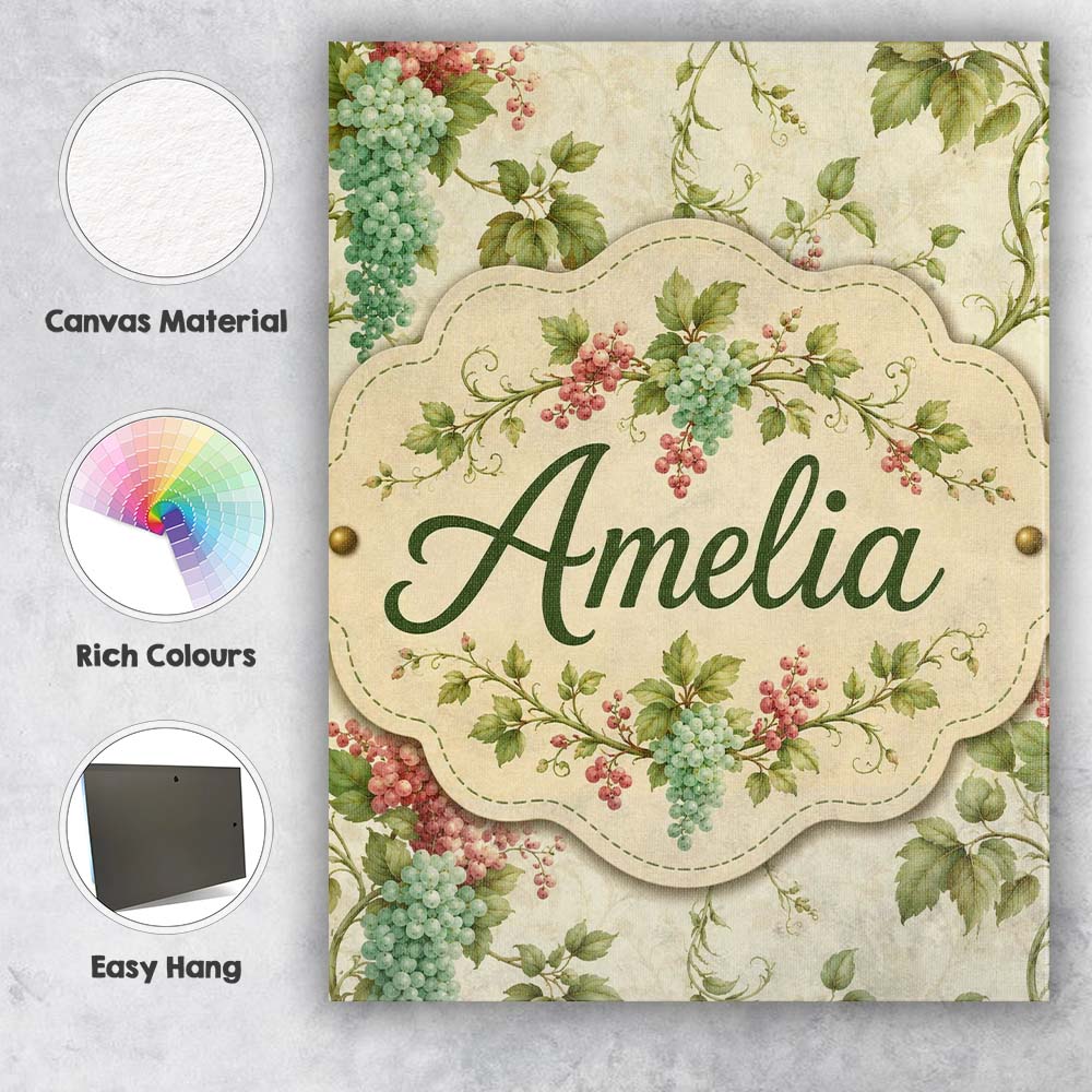 Personalised Name Pastel Pink and Mint Custom  Modern Room Accent Elegant Feature Canvas Wall Art Print Decor Picture Ready to Hang