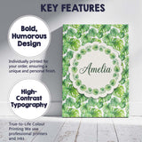 Personalised Name Green Tropical Monstera Custom  Unique Gift Idea Elegant Feature Canvas Wall Art Print Decor Picture Ready to Hang