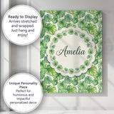 Personalised Name Green Tropical Monstera Custom  Unique Gift Idea Elegant Feature Canvas Wall Art Print Decor Picture Ready to Hang