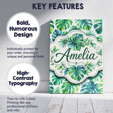 Personalised Name Soft Watercolor Monstera Custom  Unique Gift Idea Elegant Feature Canvas Wall Art Print Decor Picture Ready to Hang