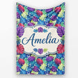 Vibrant Tropical Monstera Leaves in Bold Multicolor Seamless Pattern  Personalised Custom Name Super Soft Fleece Blanket Bed Sofa Throw