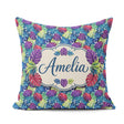 Custom Name Tropical Monstera Leaves in Bold Multicolor Seamless Square Filled Cushion Throw Pillow Sofa Bed Home Decor Zip Washable UK Made