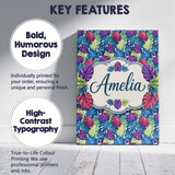 Personalised Name Vibrant Tropical Monstera Custom  Bespoke Interior Contemporary Canvas Wall Art Print Decor Picture Ready to Hang