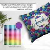 Custom Name Tropical Monstera Leaves in Bold Multicolor Seamless Square Filled Cushion Throw Pillow Sofa Bed Home Decor Zip Washable UK Made