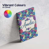 Personalised Name Vibrant Tropical Monstera Custom  Bespoke Interior Contemporary Canvas Wall Art Print Decor Picture Ready to Hang