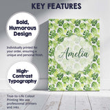 Personalised Name Fresh Green Monstera and Custom  Unique Gift Idea Elegant Feature Canvas Wall Art Print Decor Picture Ready to Hang