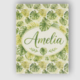 Personalised Name Soft Green and Yellow Custom  Modern Room Accent Elegant Feature Canvas Wall Art Print Decor Picture Ready to Hang