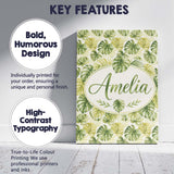 Personalised Name Soft Green and Yellow Custom  Modern Room Accent Elegant Feature Canvas Wall Art Print Decor Picture Ready to Hang