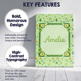 Personalised Name Minimal Avocado Green Aesthetic Pattern Stylish Custom  Bespoke Canvas Wall Art Print Decor Picture Ready to Hang
