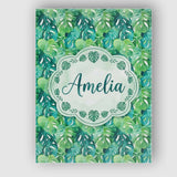 Personalised Name Rich Green Monstera Custom Modern Room Accent Creative Decorator Style Canvas Wall Art Print Decor Picture Ready to Hang