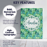 Personalised Name Rich Green Monstera Custom Modern Room Accent Creative Decorator Style Canvas Wall Art Print Decor Picture Ready to Hang