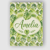 Personalised Name Earthy Green and Yellow Custom  Unique Gift Idea Elegant Feature Canvas Wall Art Print Decor Picture Ready to Hang
