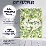 Personalised Name Earthy Green and Yellow Custom  Unique Gift Idea Elegant Feature Canvas Wall Art Print Decor Picture Ready to Hang