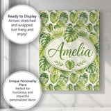 Personalised Name Earthy Green and Yellow Custom  Unique Gift Idea Elegant Feature Canvas Wall Art Print Decor Picture Ready to Hang