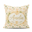 Custom Name Warm Beige and Green Monstera Soft Tropical Seamless Square Filled Cushion Throw Pillow Sofa Bed Home Decor Zip Washable UK Made