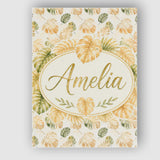Personalised Name Warm Beige and Green Custom  Modern Room Accent Elegant Feature Canvas Wall Art Print Decor Picture Ready to Hang