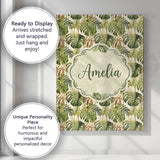 Personalised Name Earthy Botanical Monstera Custom  Bespoke Interior Contemporary Canvas Wall Art Print Decor Picture Ready to Hang
