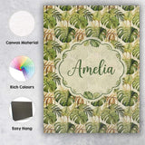 Personalised Name Earthy Botanical Monstera Custom  Bespoke Interior Contemporary Canvas Wall Art Print Decor Picture Ready to Hang