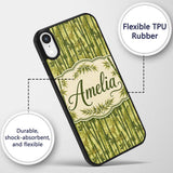 Lush Bamboo Forest with Layered Leaves Natural Custom Name Protective Phone Case Mobile Cover Durable Everyday Smartphone Shock Resistant