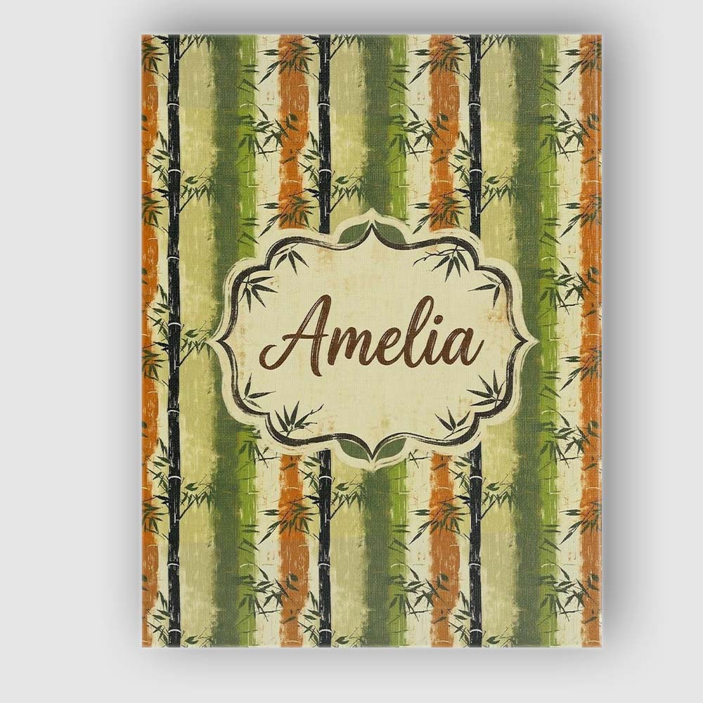 Personalised Name Abstract Bamboo Stalks Custom  Unique Gift Idea Elegant Feature Canvas Wall Art Print Decor Picture Ready to Hang