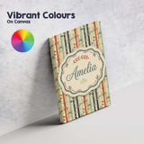 Personalised Name Modern Bamboo Stripes Custom  Unique Gift Idea Elegant Feature Canvas Wall Art Print Decor Picture Ready to Hang