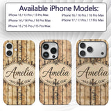 Vintage Sepia Bamboo Forest with Printed Design Custom Name Protective Phone Case Mobile Cover Durable Everyday Smartphone Shock Resistant