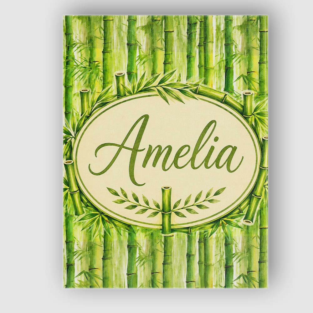 Personalised Name Lush Green Bamboo Forest Custom  Unique Gift Idea Elegant Feature Canvas Wall Art Print Decor Picture Ready to Hang