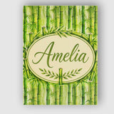 Personalised Name Lush Green Bamboo Forest Custom  Unique Gift Idea Elegant Feature Canvas Wall Art Print Decor Picture Ready to Hang
