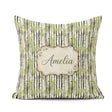 Custom Name Artistic Bamboo Forest with Ink Style Brush Seamless Square Filled Cushion Throw Pillow Sofa Bed Home Decor Zip Washable UK Made