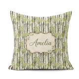Custom Name Artistic Bamboo Forest with Ink Style Brush Seamless Square Filled Cushion Throw Pillow Sofa Bed Home Decor Zip Washable UK Made