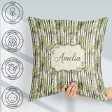 Custom Name Artistic Bamboo Forest with Ink Style Brush Seamless Square Filled Cushion Throw Pillow Sofa Bed Home Decor Zip Washable UK Made