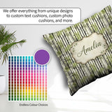 Custom Name Artistic Bamboo Forest with Ink Style Brush Seamless Square Filled Cushion Throw Pillow Sofa Bed Home Decor Zip Washable UK Made