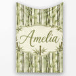 Muted Green Bamboo with Layered Forest Depth Seamless Pattern Lovely  Personalised Custom Name Super Soft Fleece Blanket Bed Sofa Throw
