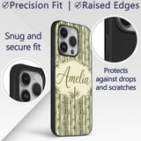 Muted Green Bamboo with Layered Forest Depth Custom Name Protective Phone Case Mobile Cover Durable Everyday Smartphone Shock Resistant