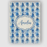 Personalised Name Blue Tropical Leaf Custom Premium Decorative Design Modern Room Accent Canvas Wall Art Print Decor Picture Ready to Hang
