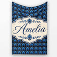 Dark Blue Lotus Flower Repeat Seamless Pattern Beautiful Coffee Cup  Personalised Custom Name Super Soft Fleece Blanket Bed Sofa Throw