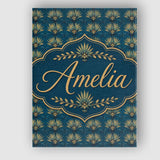 Personalised Name Deco Gold and Teal Custom  Contemporary Display Elegant Feature Canvas Wall Art Print Decor Picture Ready to Hang